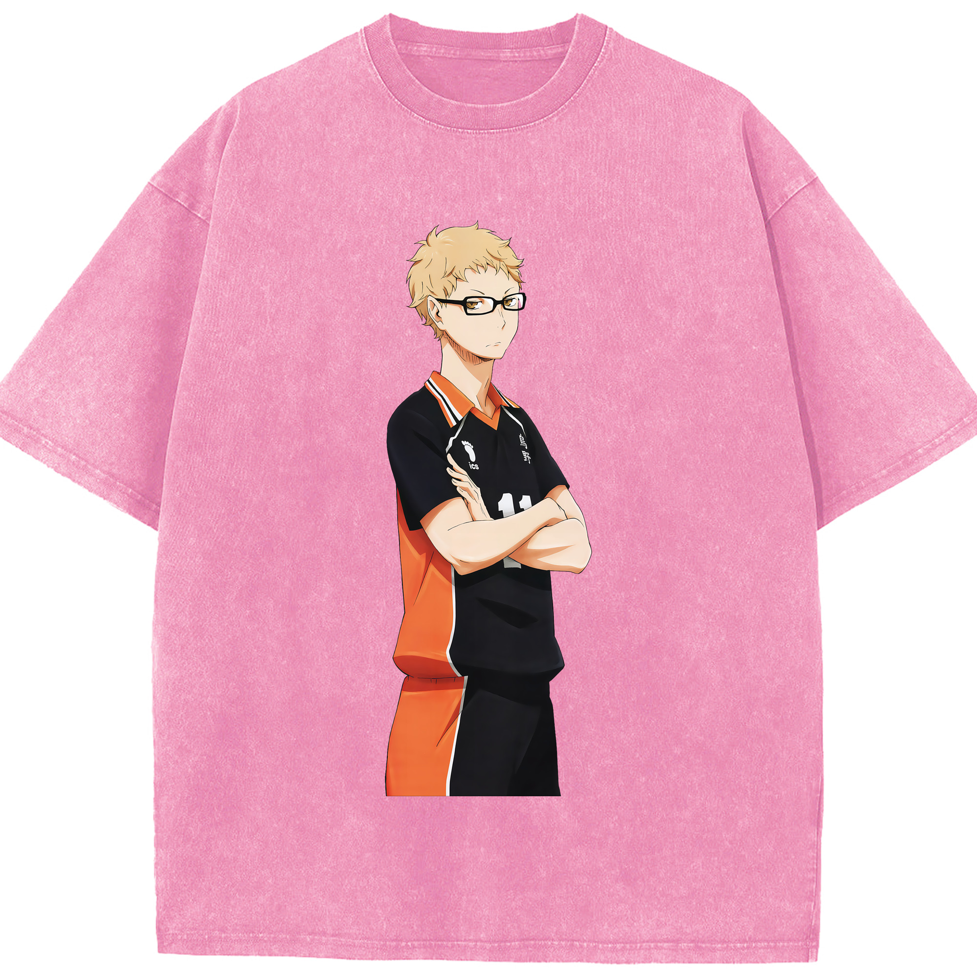 （画像用） ハイキュー!! Haikyu!! 綿100% ヴィンテージ風 半袖Tシャツ（フロントプリント）